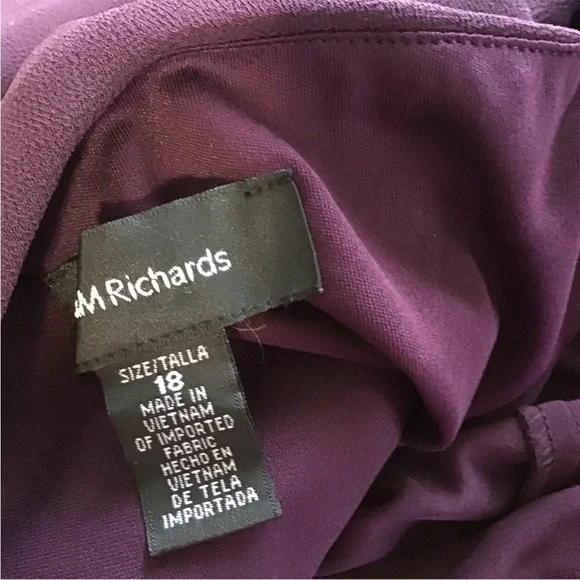 R And M Richards Beaded Two Piece Dress Jacket Eggplant Purple Maxi Size 18 - Picture 11 of 14